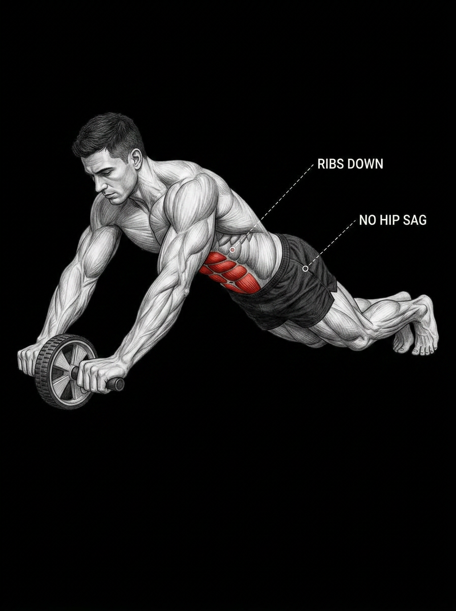 Ab Wheel Rollout anatomy plate
