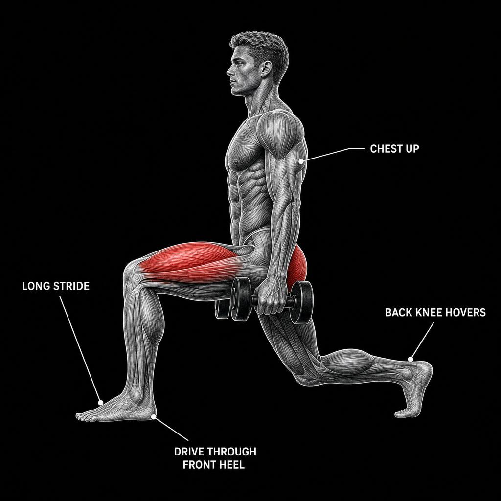 Walking Lunge anatomy plate