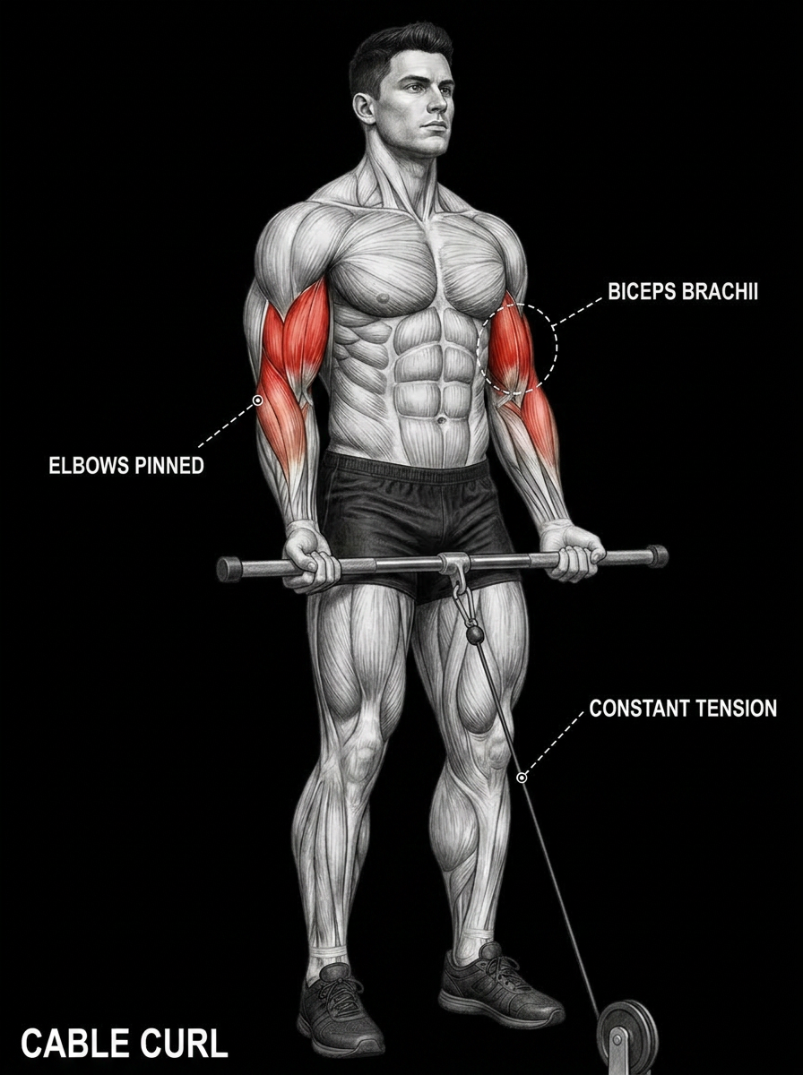 Cable Curl anatomy plate