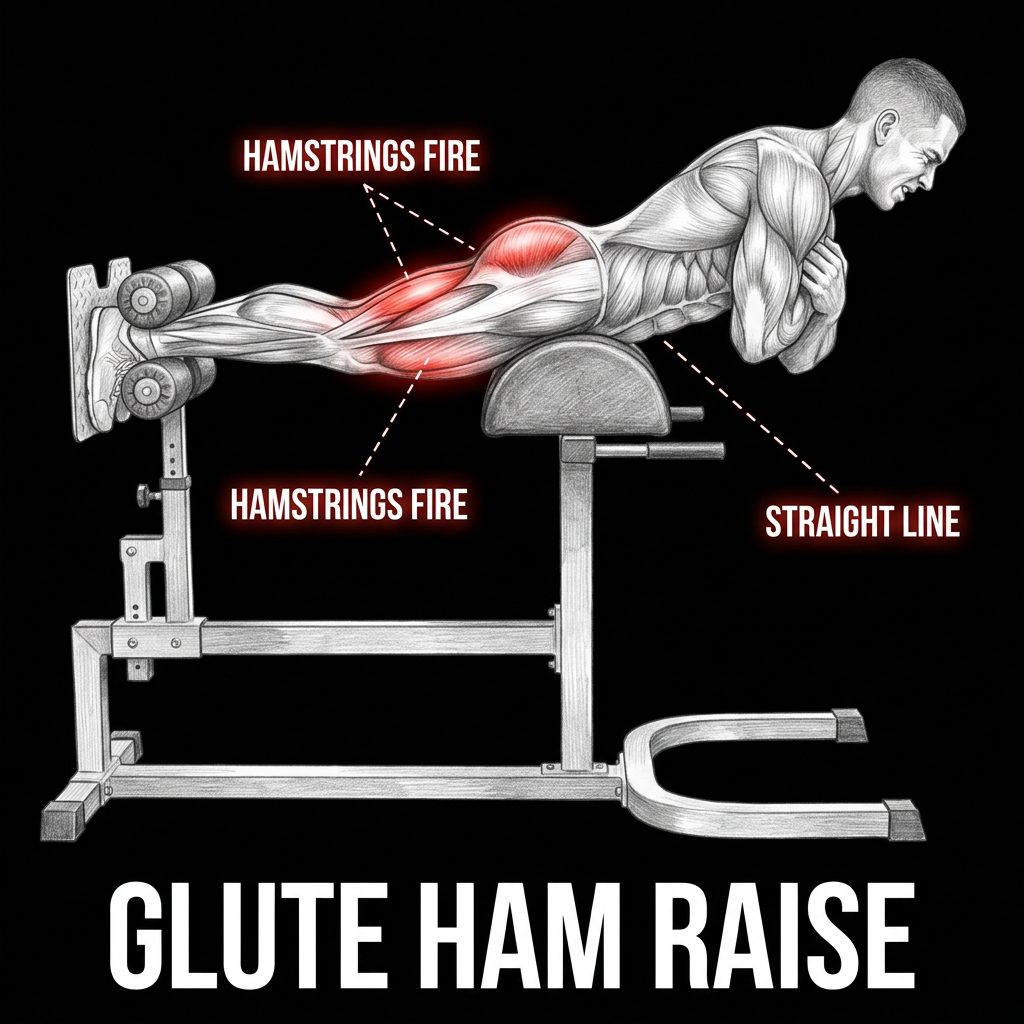 Glute Ham Raise anatomy plate