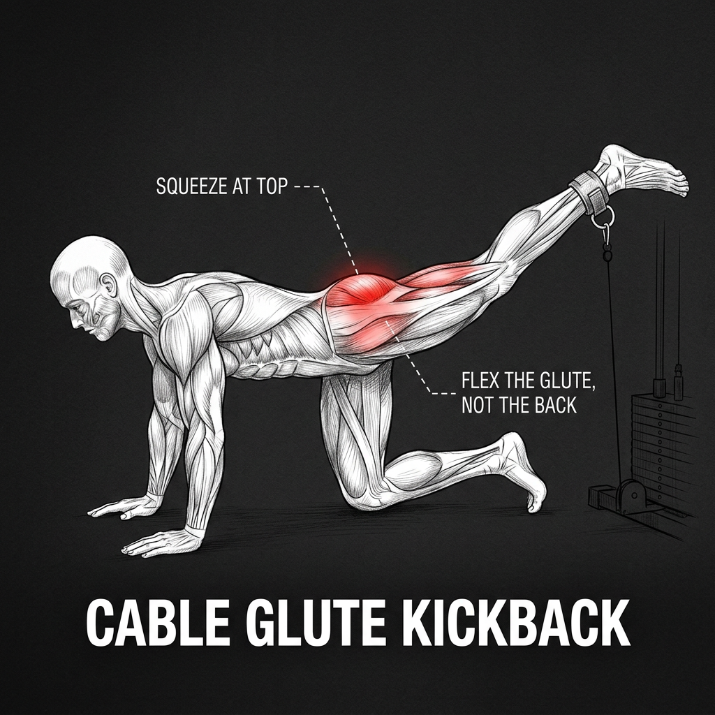 Cable Glute Kickback anatomy plate