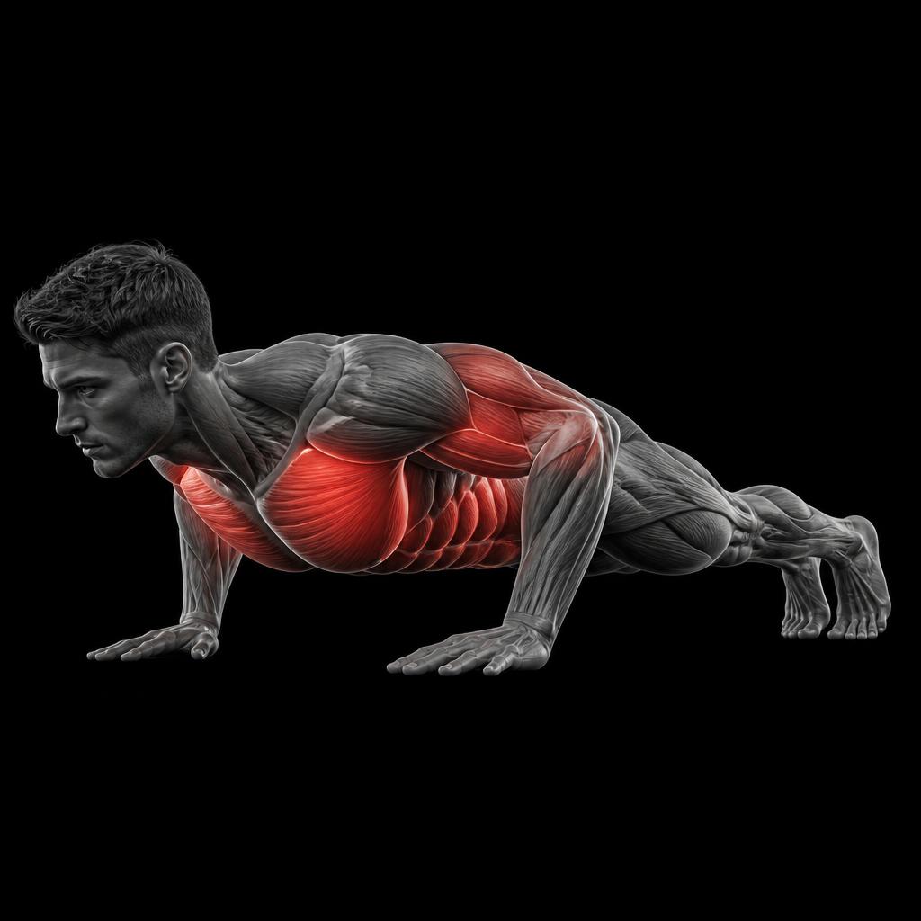 Yoga Push Up Flow anatomy plate