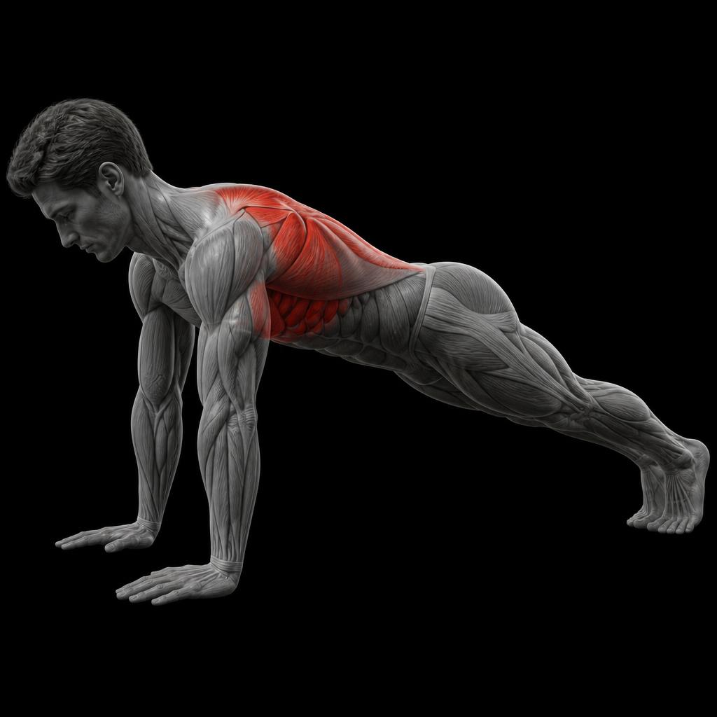 Scapular Push Up anatomy plate