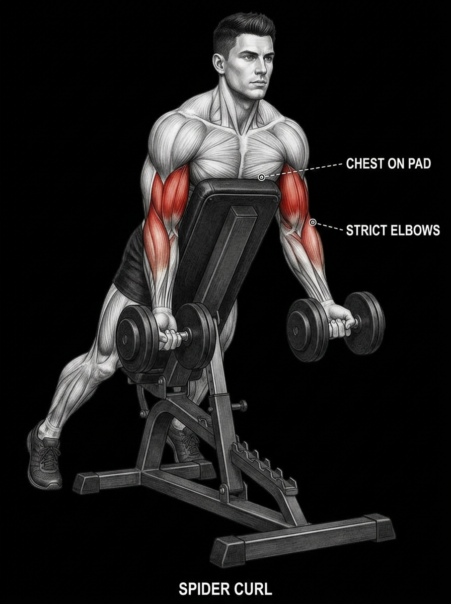 Spider Curl anatomy plate