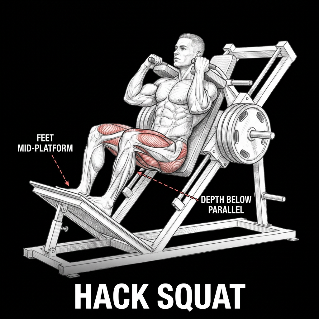 Hack Squat anatomy plate