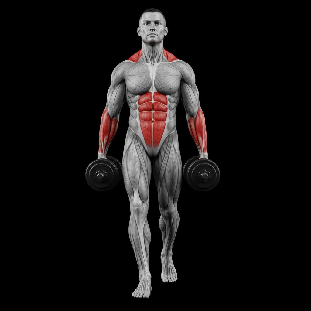Farmer Carry anatomy plate