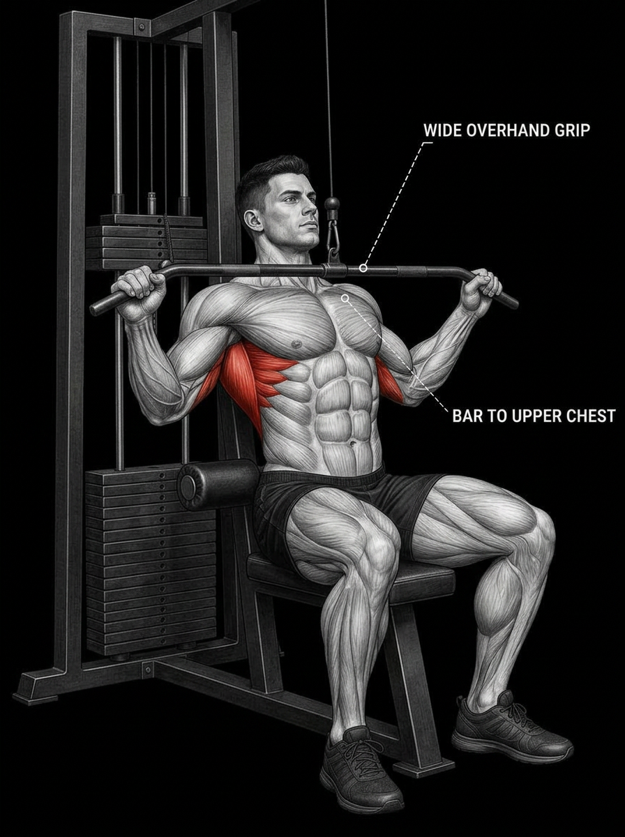 Lat pulldown wide grip