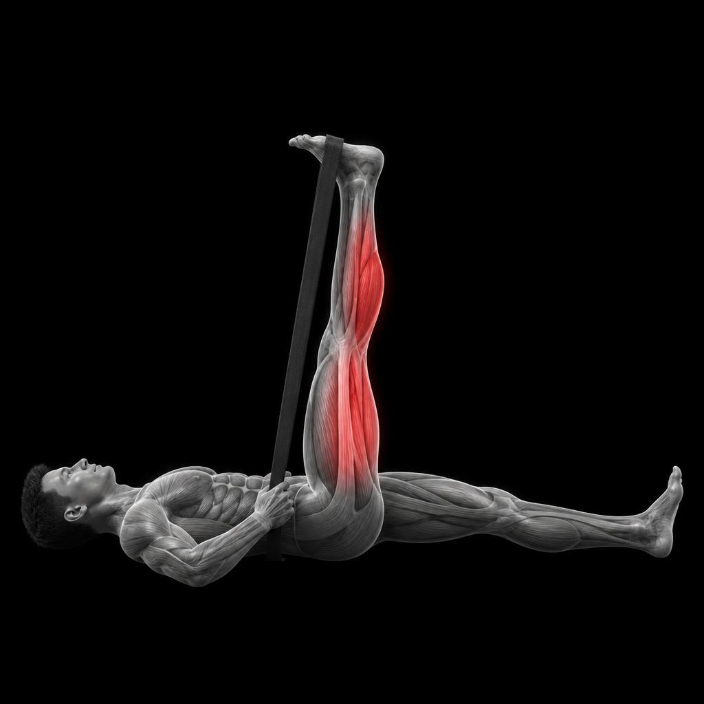 Supine Hamstring Strap anatomy plate