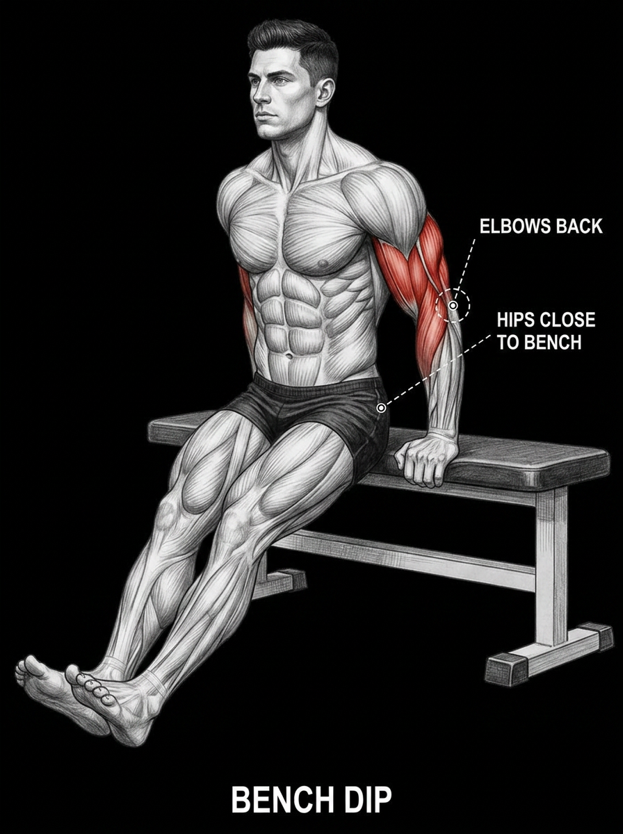 Bench Dip anatomy plate