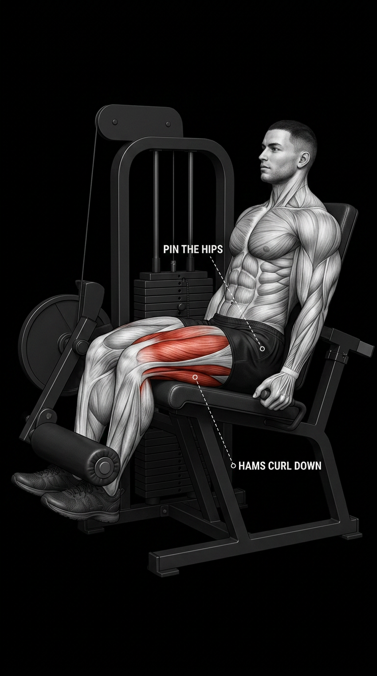 Seated Leg Curl anatomy plate