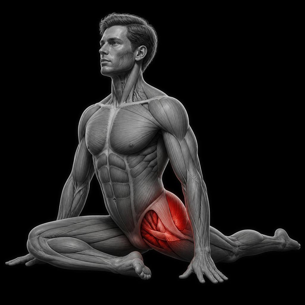 Pigeon Pose anatomy plate