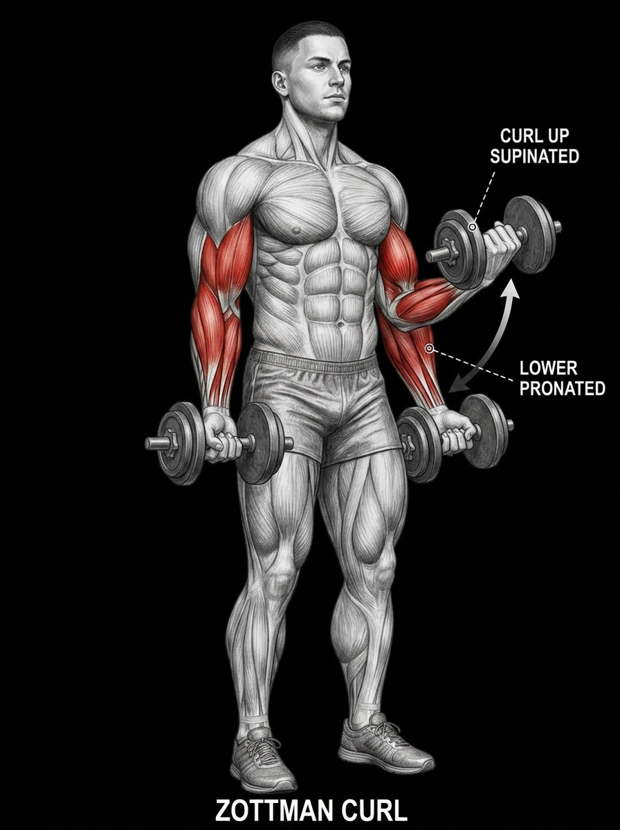 Zottman Curl anatomy plate
