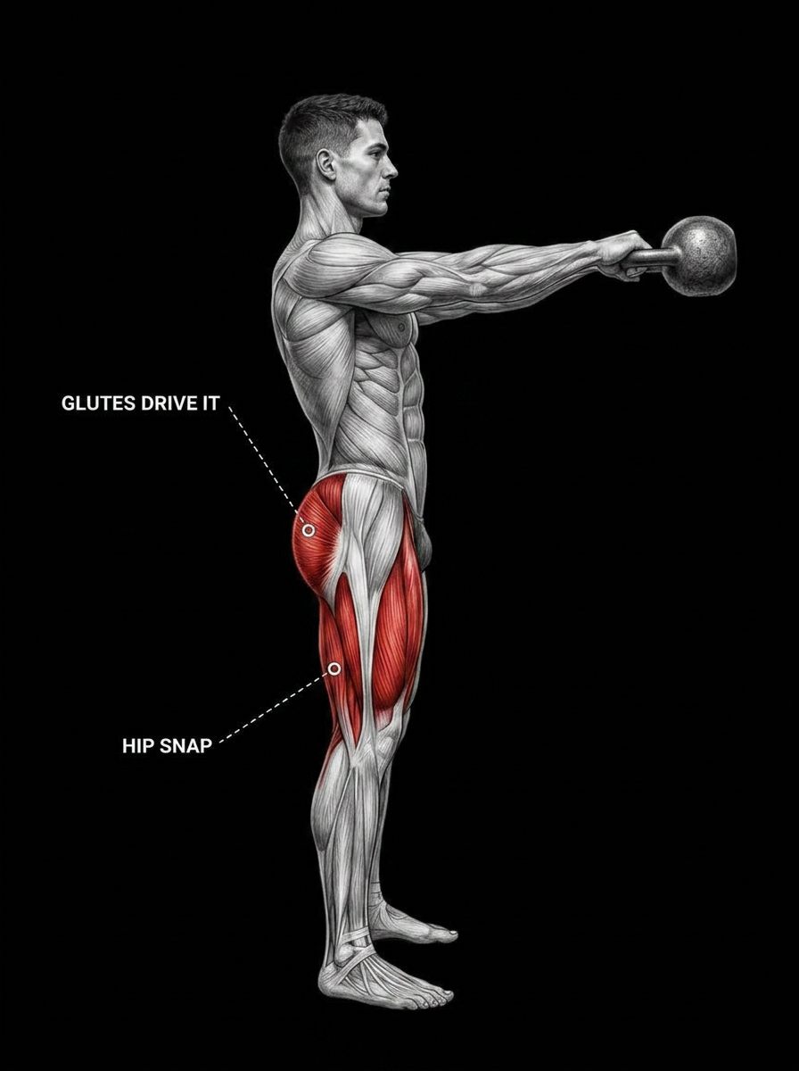 Kettlebell Swing anatomy plate