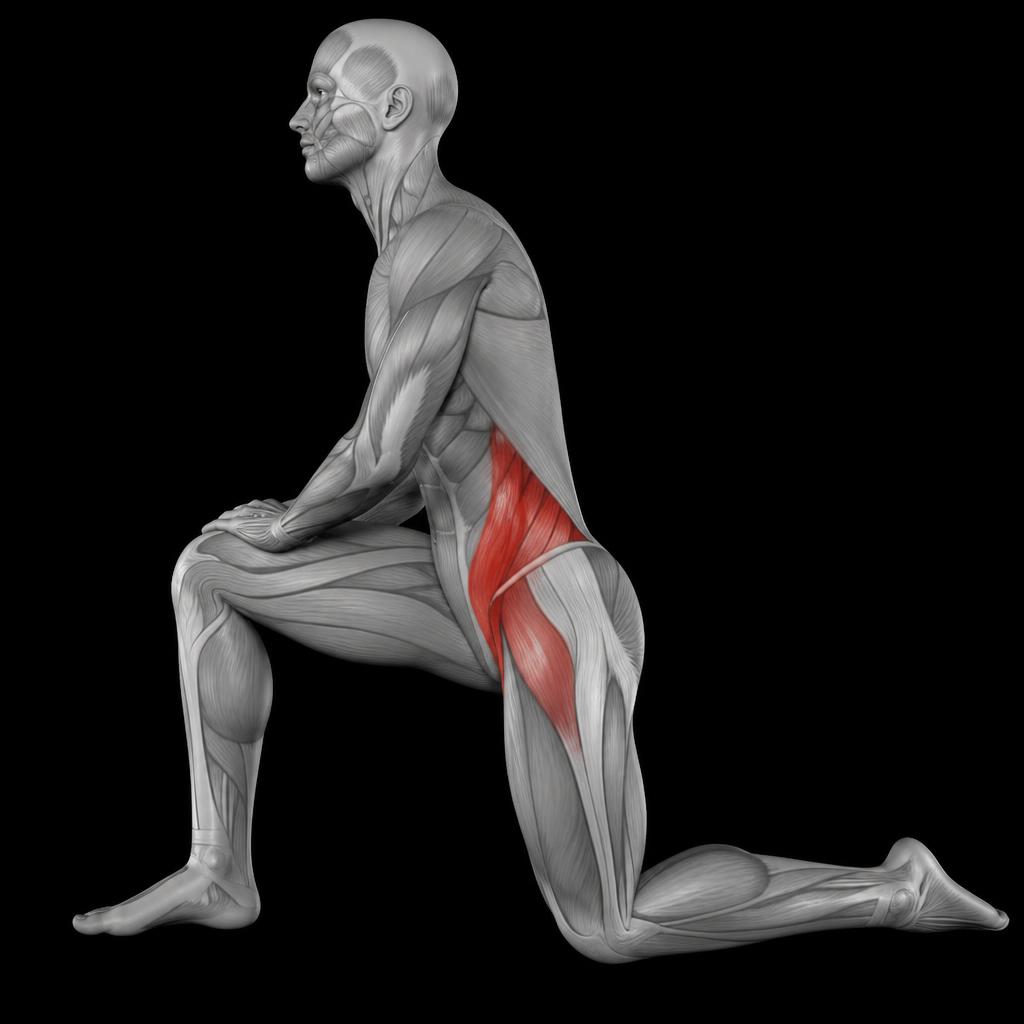 Hip Flexor Stretch anatomy plate