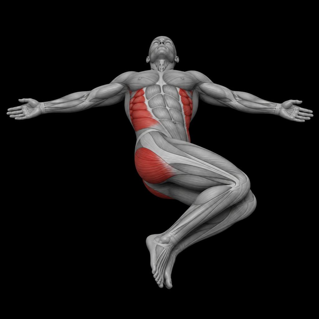 Supine Spinal Twist anatomy plate