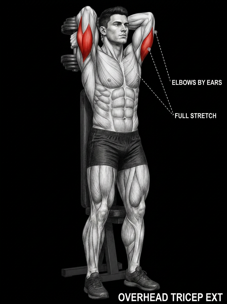 Overhead Tricep Extension anatomy plate