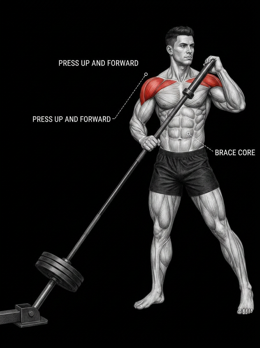 Landmine Press anatomy plate
