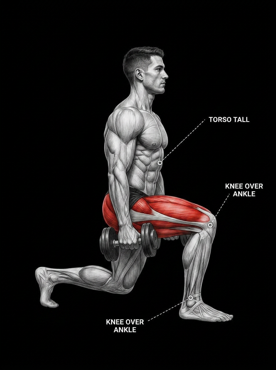 Forward Lunge anatomy plate