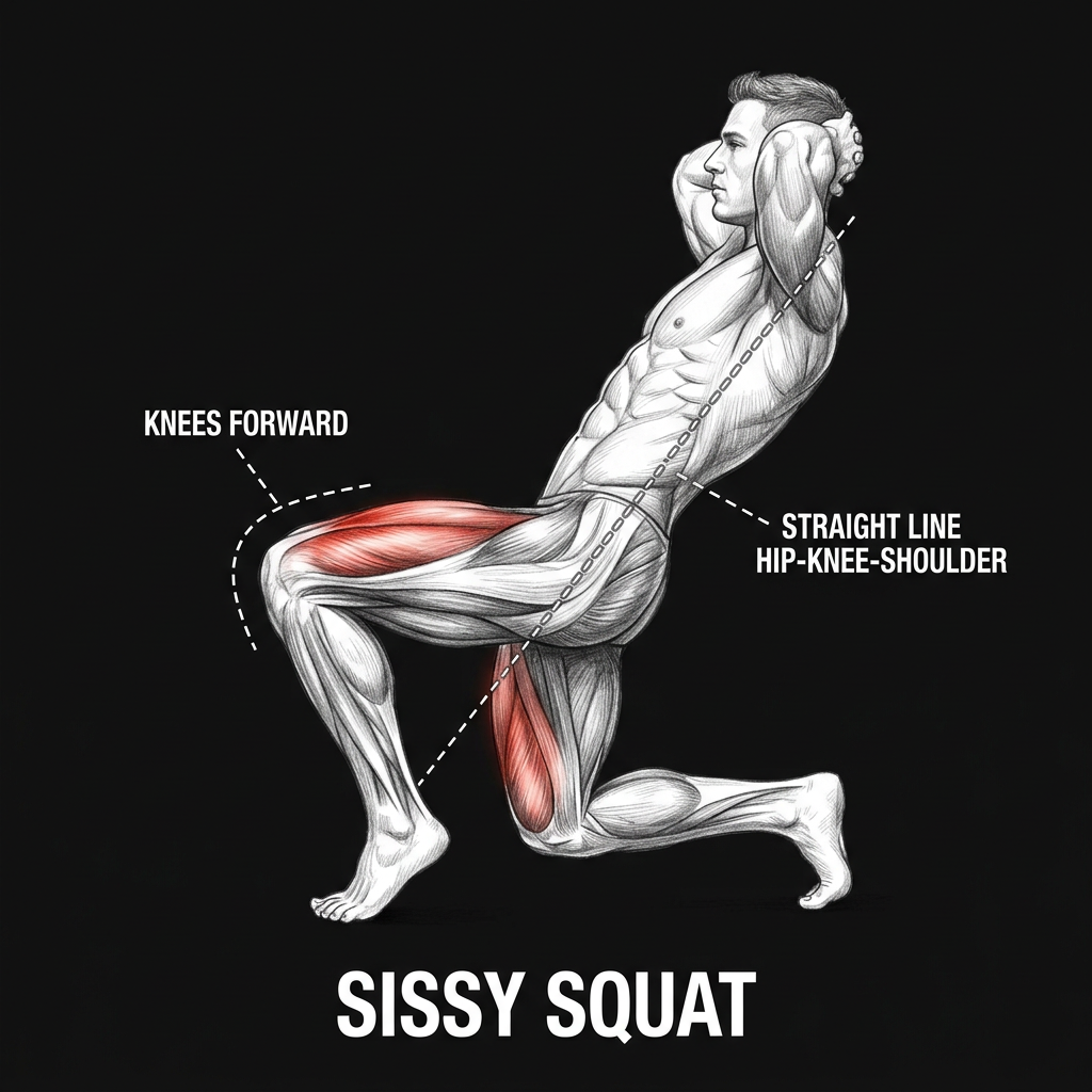 Sissy Squat anatomy plate