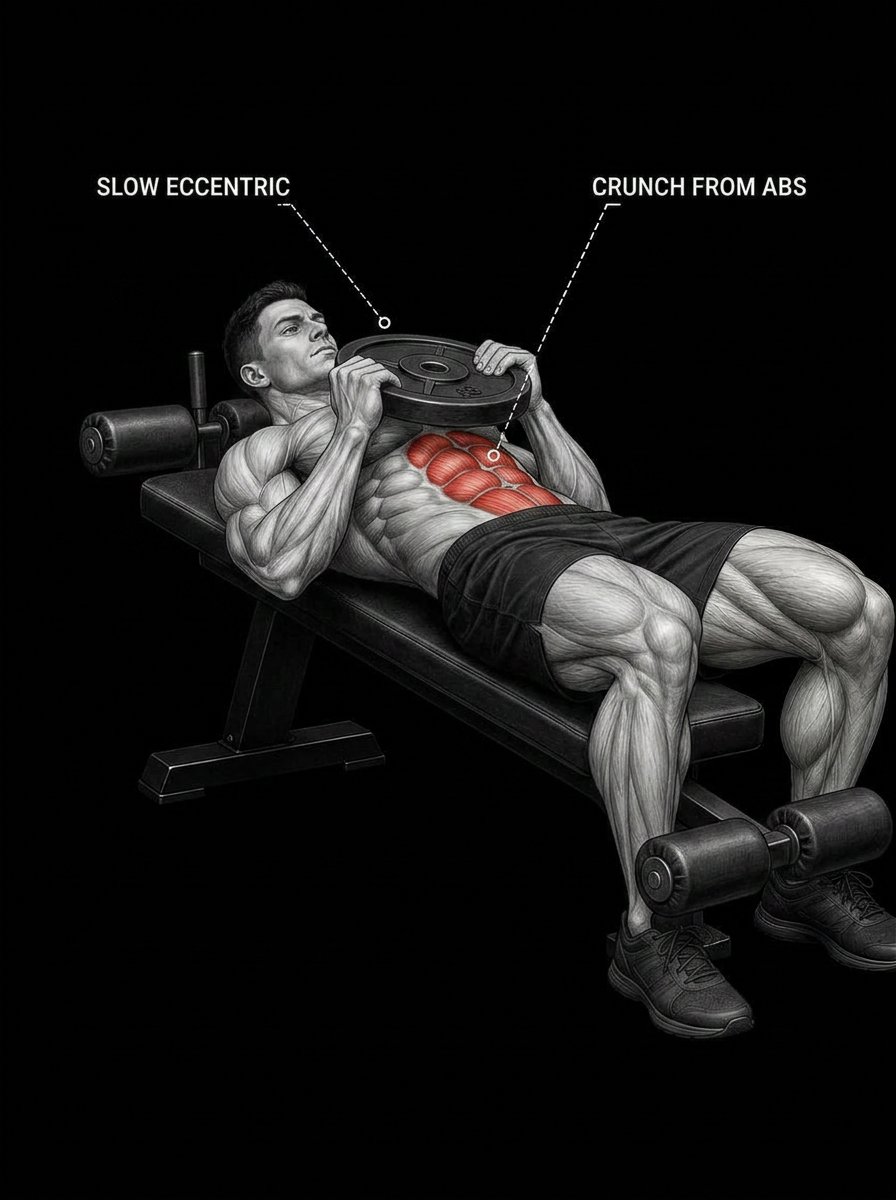 Decline Sit Up anatomy plate