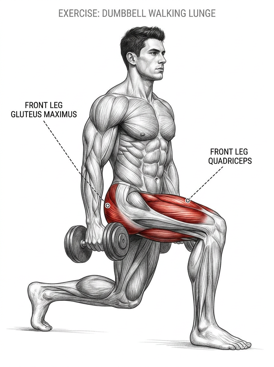 Walking Dumbbell Lunges