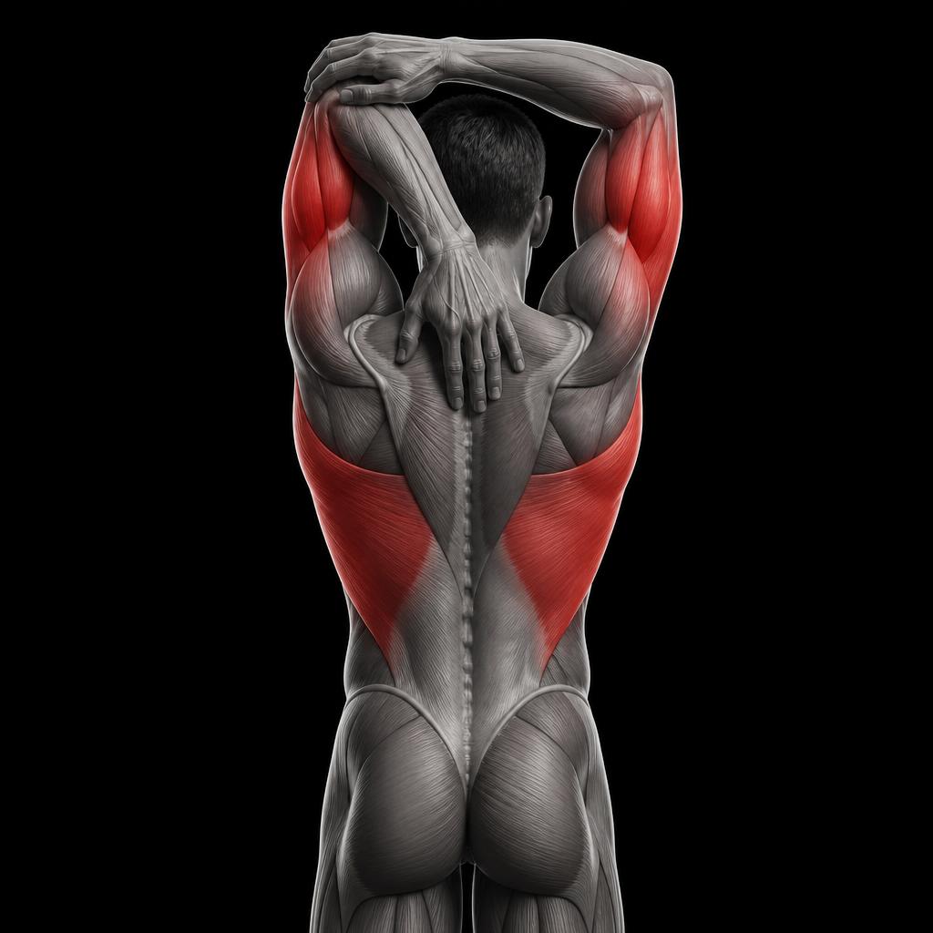 Tricep Overhead Stretch anatomy plate