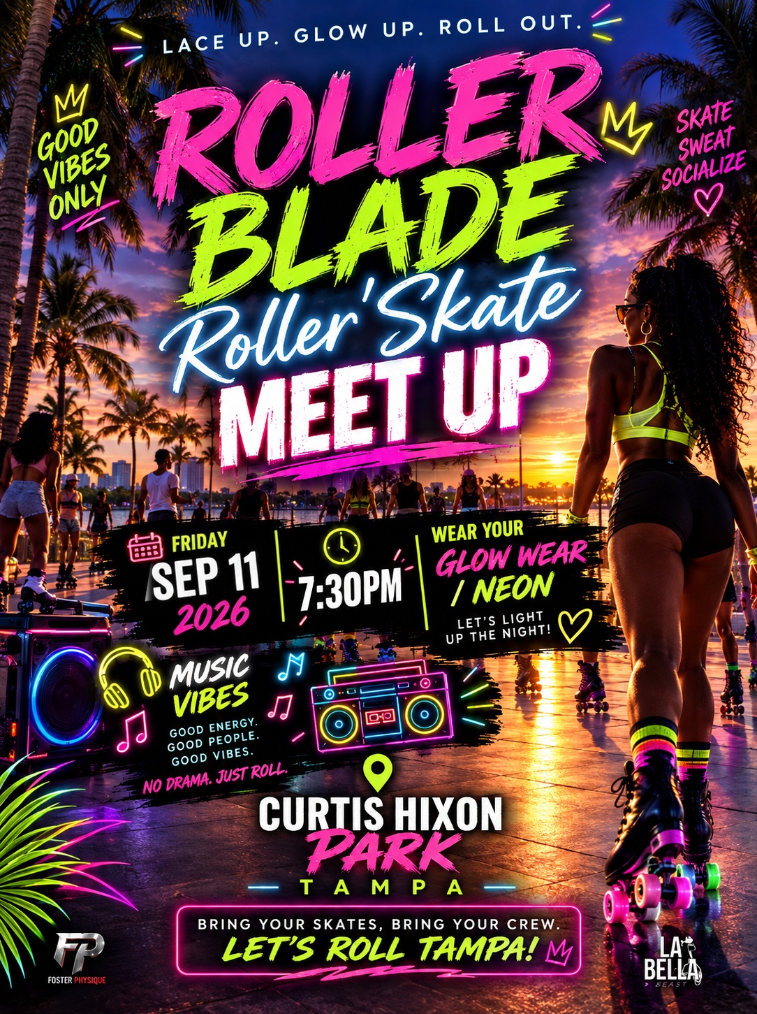 Rollerblade and Roller Skate Meet Up flier