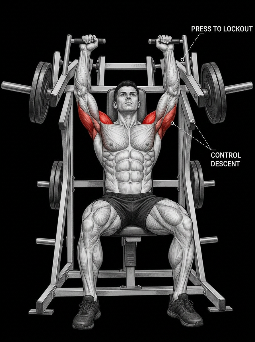 Machine Shoulder Press anatomy plate