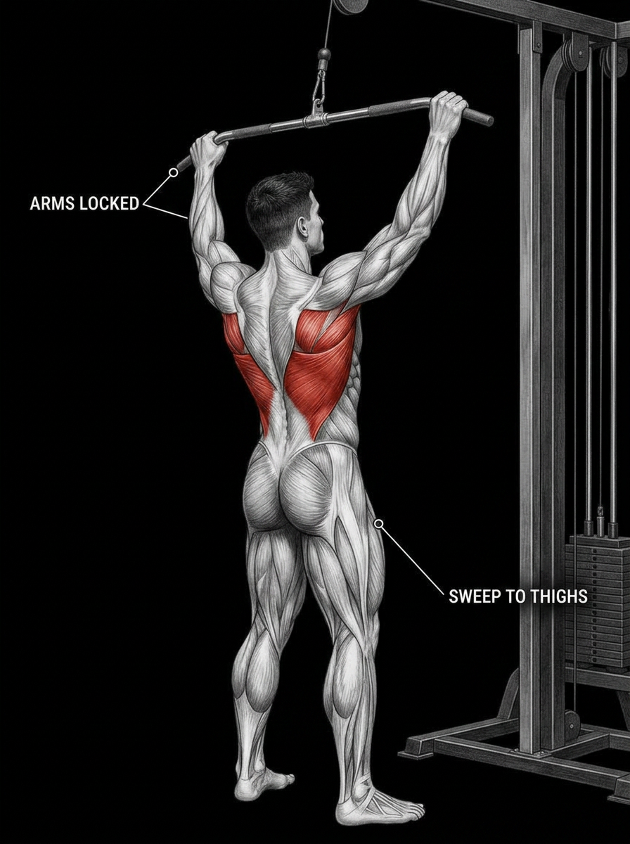 Straight Arm Pulldown anatomy plate