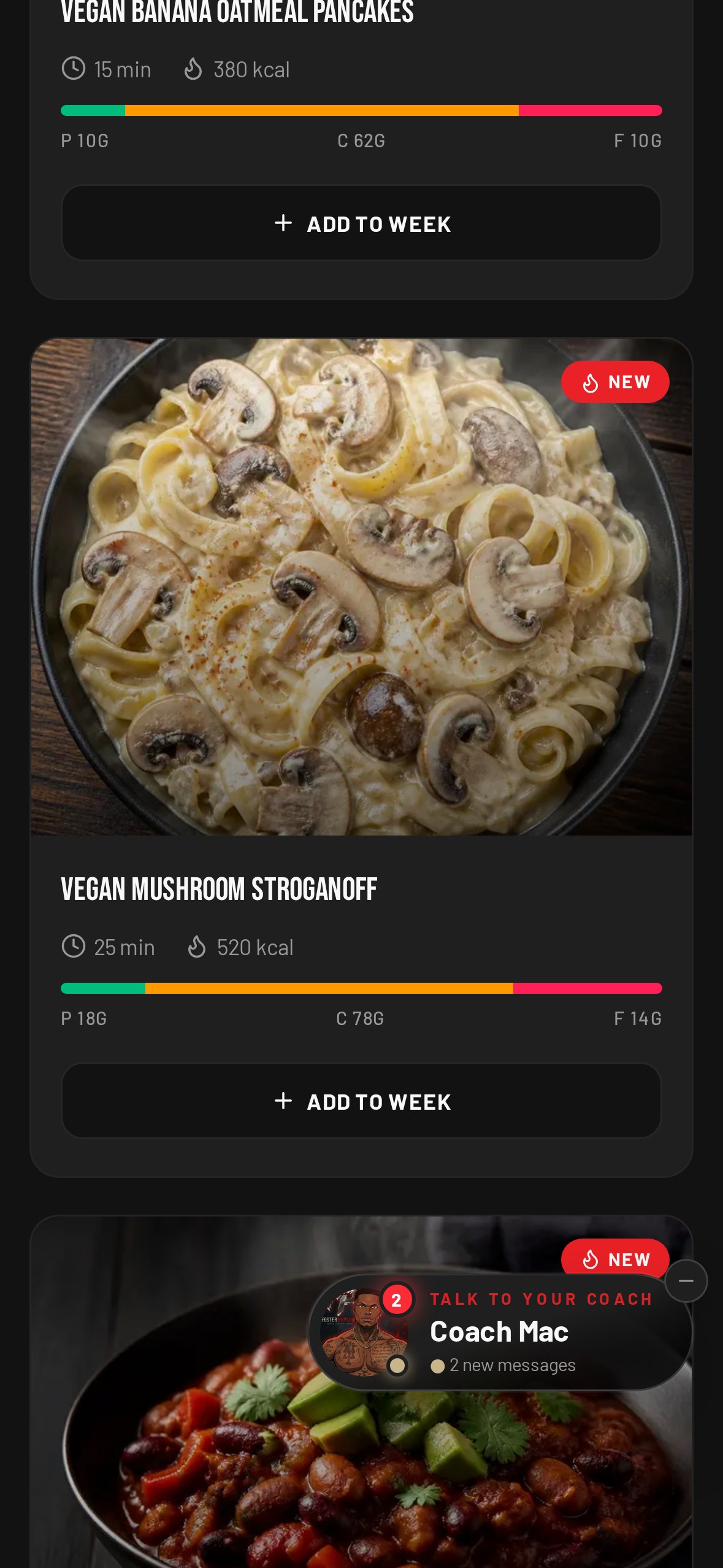 Premium recipe browser