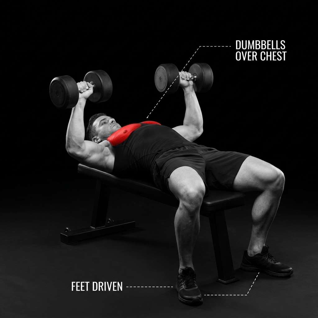 Dumbbell Bench Press anatomy plate