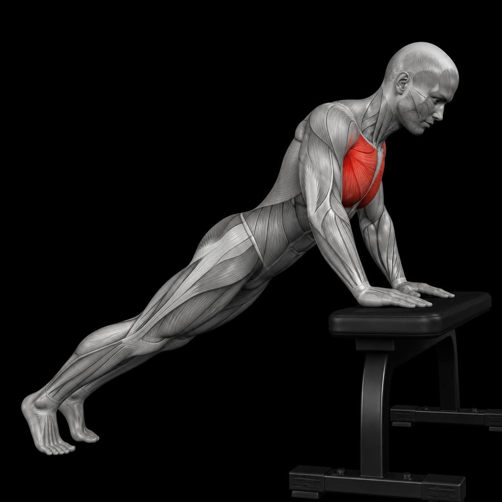 Incline Push Up anatomy plate