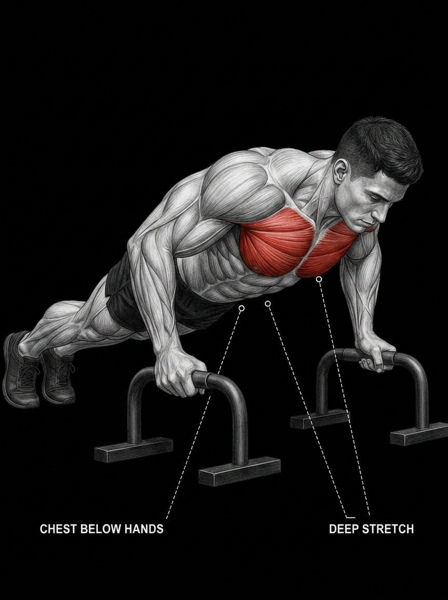 Deficit Push Up anatomy plate