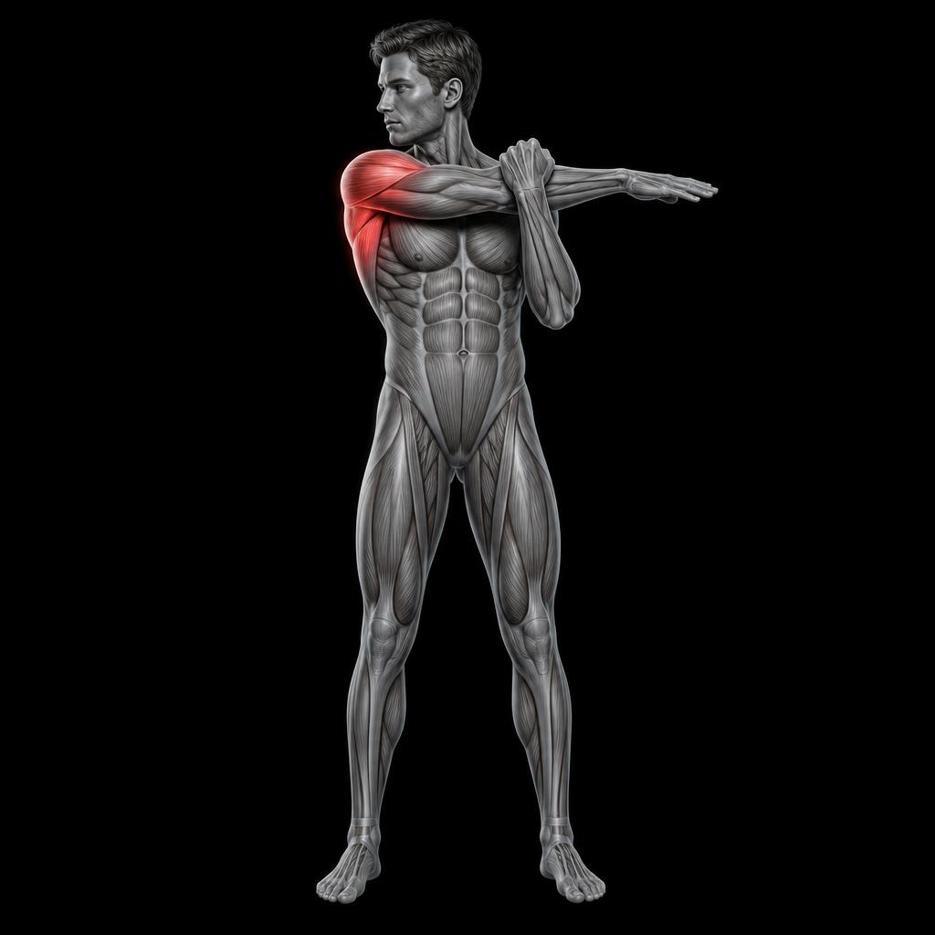 Cross Body Shoulder Stretch anatomy plate