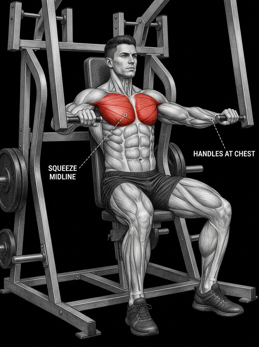 Machine Chest Press anatomy plate