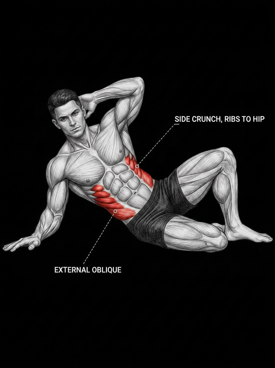 Oblique Crunch anatomy plate