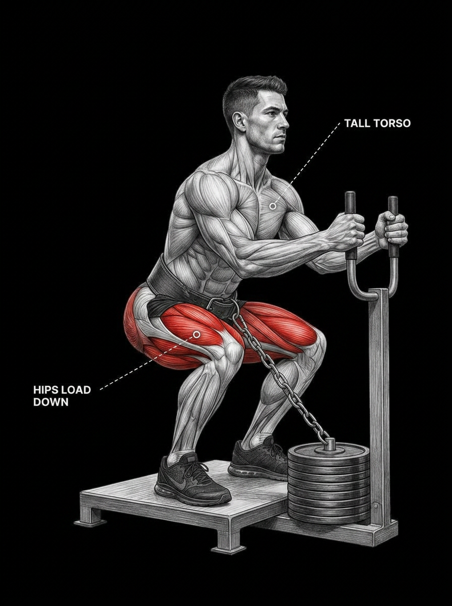 Belt Squat anatomy plate