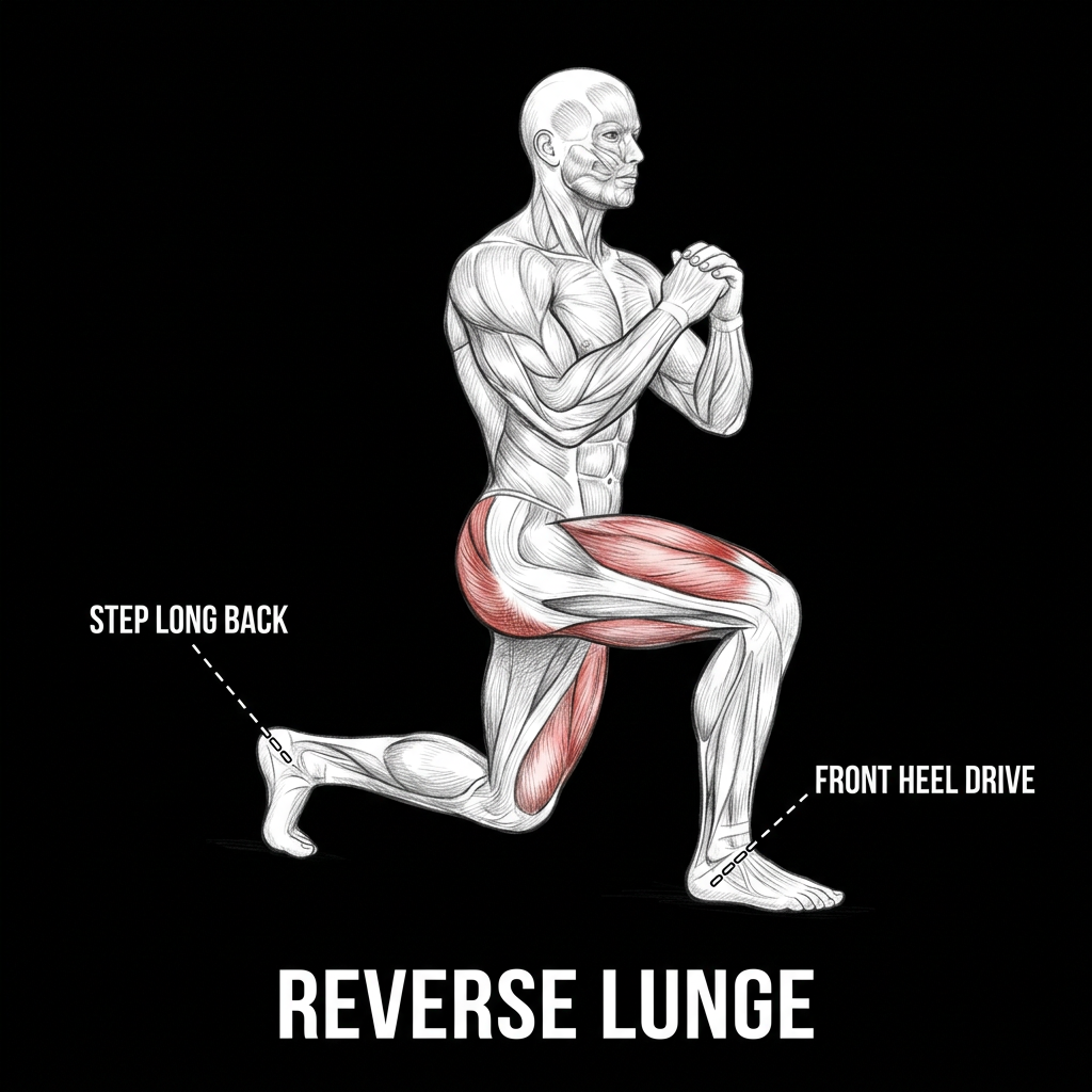 Reverse Lunge anatomy plate