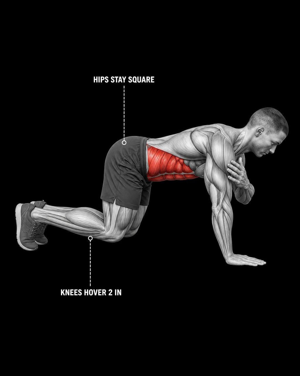 Bear Plank Shoulder Tap anatomy plate